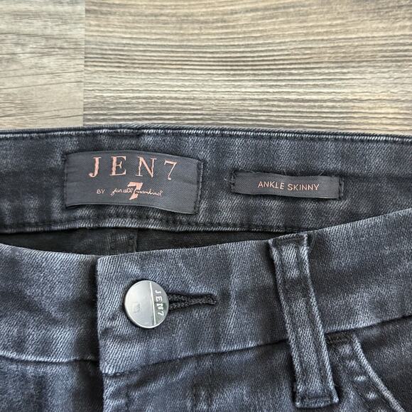 JEN7 by 7 For All Mankind Women’s Ankle Skinny Jeans Size 8 Black High Rise - Picture 5 of 7